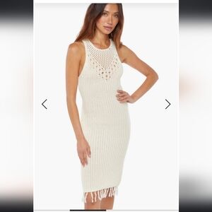JustFab crochet midi dress size large - marshmallow white